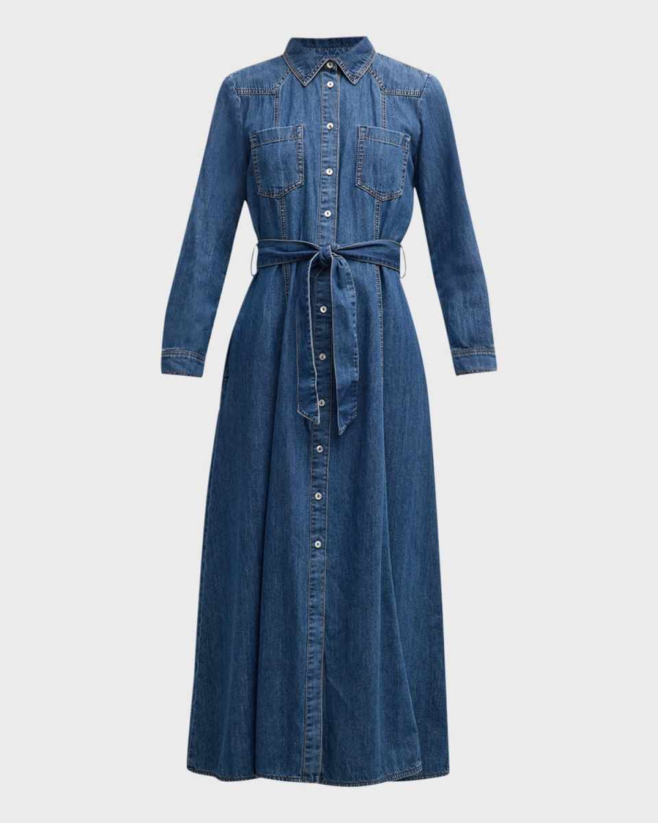 Alarico Belted Denim Midi Shirtdress